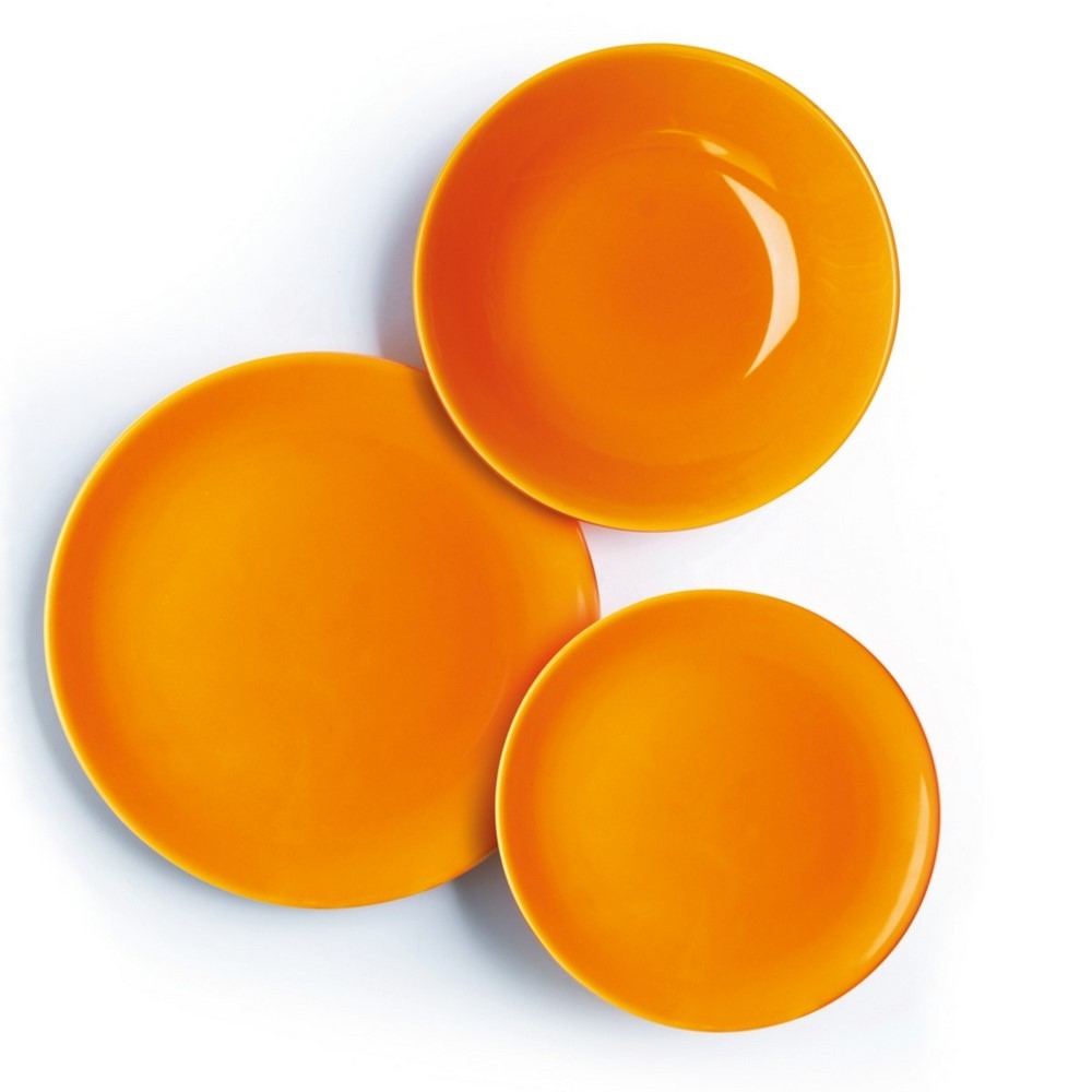 Acquista online Excelsa set of 18 plates New Trendy orange porcelain table service Excelsa